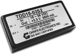 TDD15-15D3, DC/DC конвертер серии TDD15 мощностью 15 Ватт